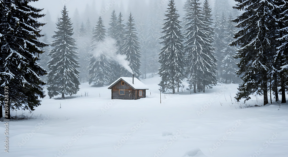 Christmas weather, snowy forest Christmas weather, snowy forest