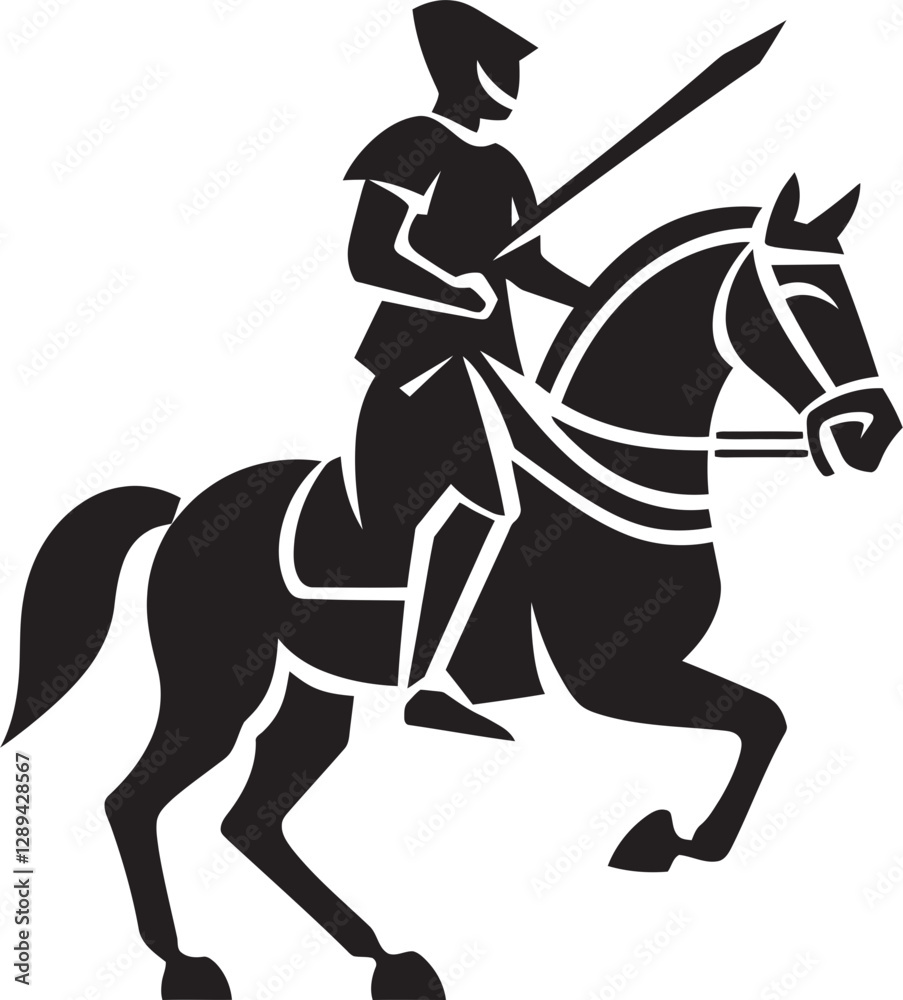 Fototapeta premium Through the Mist of Time A Knight Journey of Valor