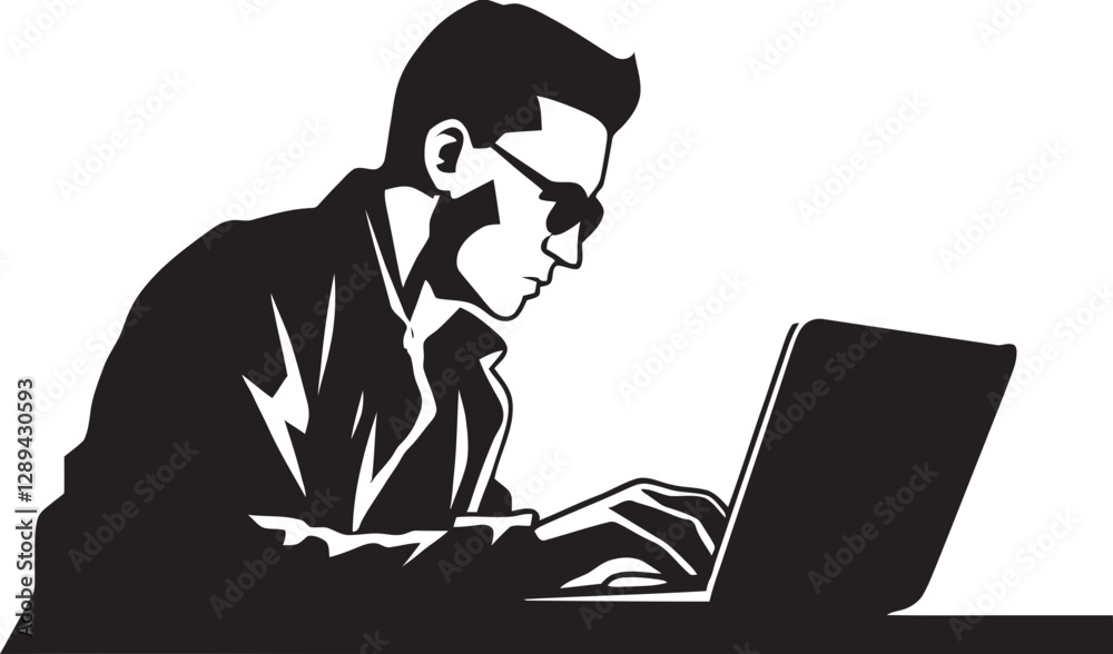 The Symphony of Keyboard Clicks A Man Dedication to His Craft as He Types Away The Symphony of Keyboard Clicks A Man Dedication to His Craft as He Types Away