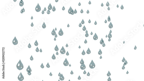 Big rain drops on transparent background