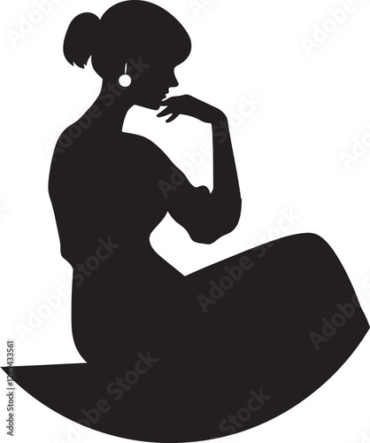 A Serene Pregnant Woman Sitting by the Window  Gently Resting Her Hands on Her Belly as She Gazes Out at the Tranquil View