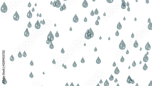 Big rain drops on transparent background