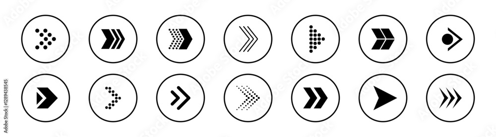 Set of arrows collection in circles. Simple arrow big set. Vector illustration Set of arrows collection in circles. Simple arrow big set. Vector illustration