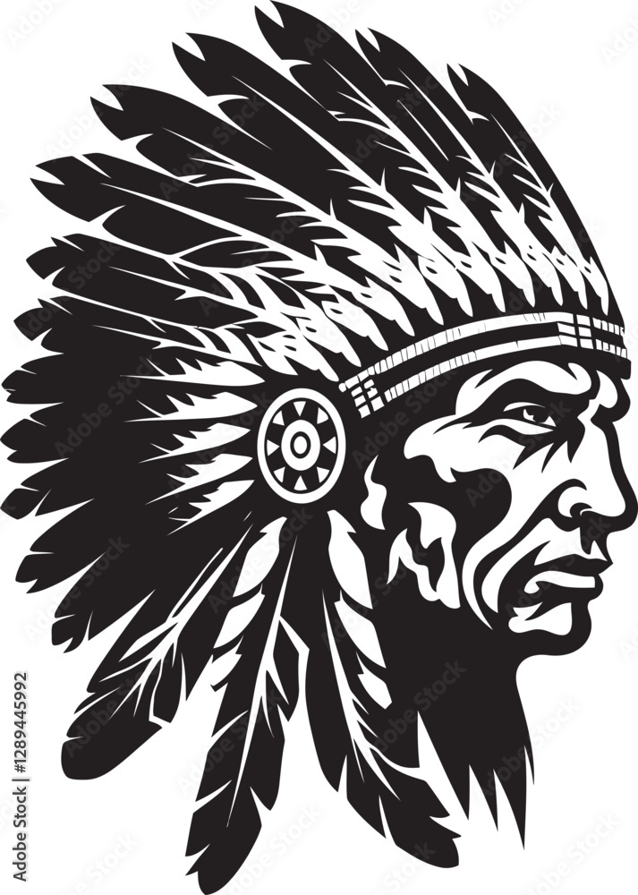 Obraz premium The Indian Chief Head A Reflection of Social Structure and Community Values