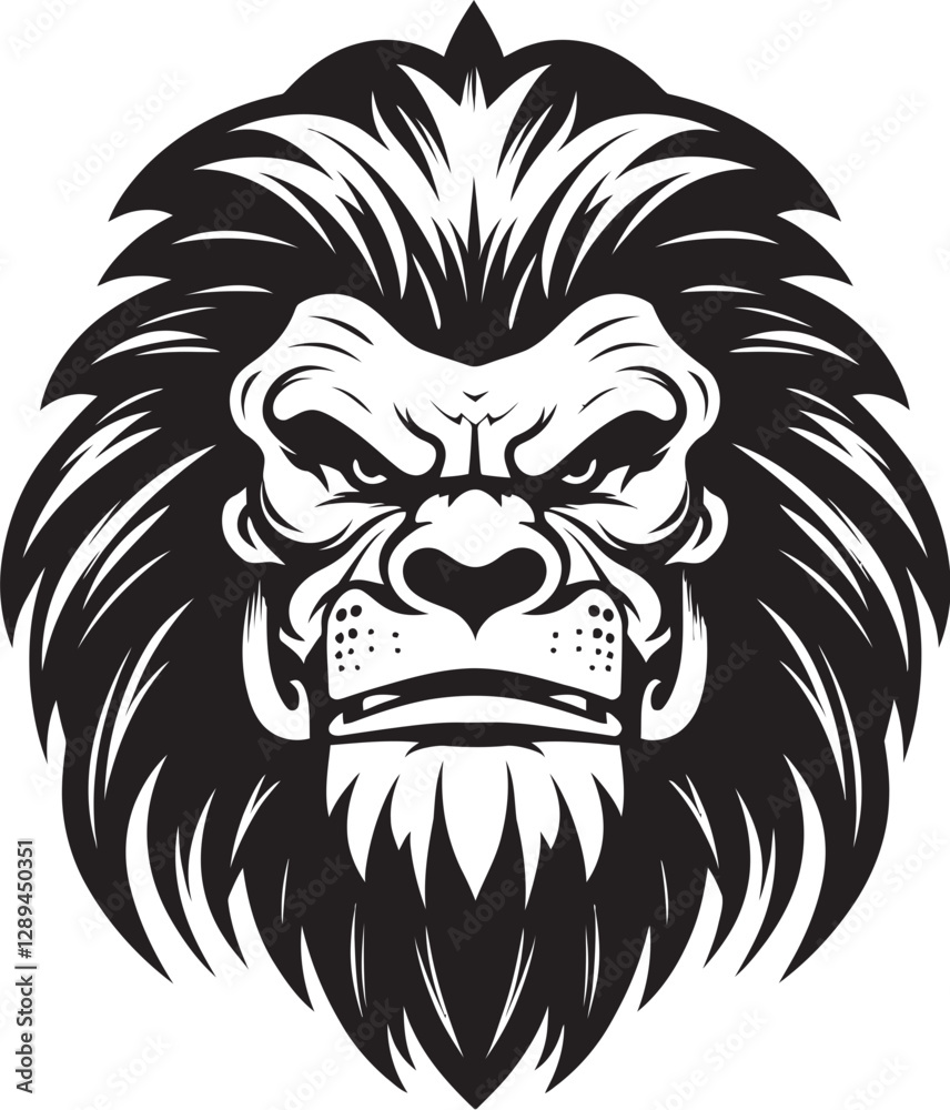 Fototapeta premium Wrathful Protector The Angry Gorilla Tiger