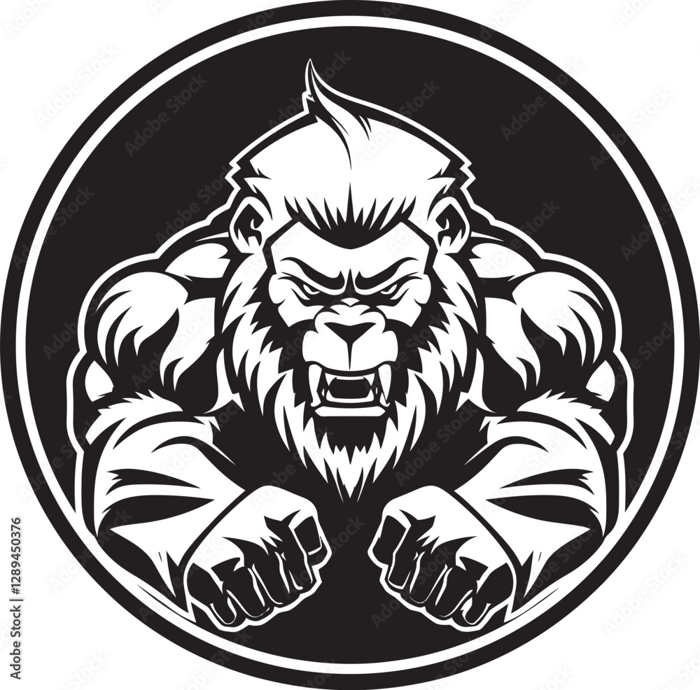 Fototapeta premium Blood and Fury The Gorilla Tiger Warrior