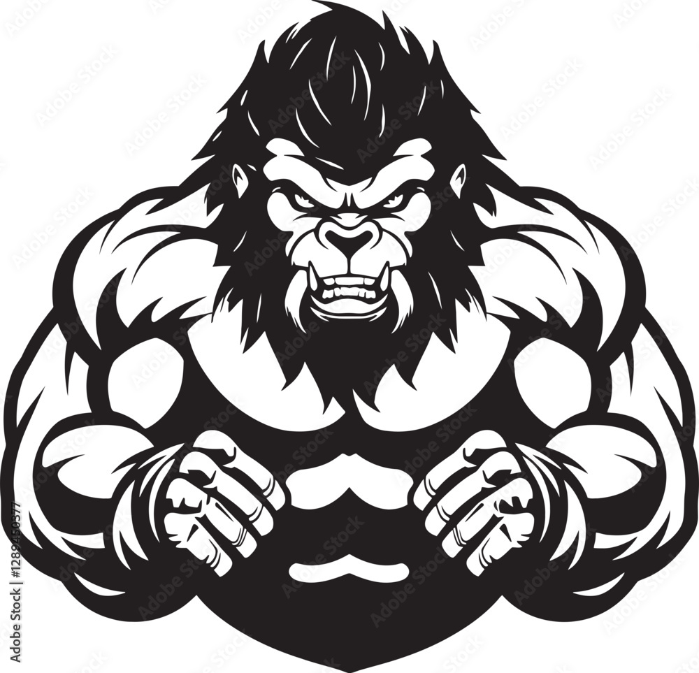 Fototapeta premium Savage Guardian The Gorilla Tiger Fight