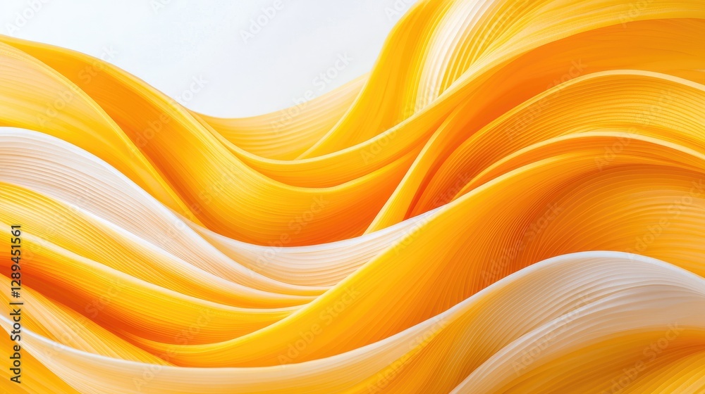Abstract yellow and white wave design, flowing curves, bright background, website banner