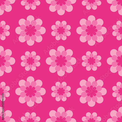 seamless pattern with pink flowers
