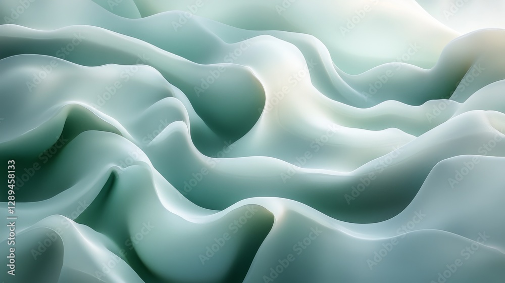 Fototapeta premium Smooth flowing abstract fabric forms create interesting visual patterns