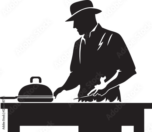 Barbecue Silhouettes Techniques for Cooking Over Open Flames and Charcoal Grills