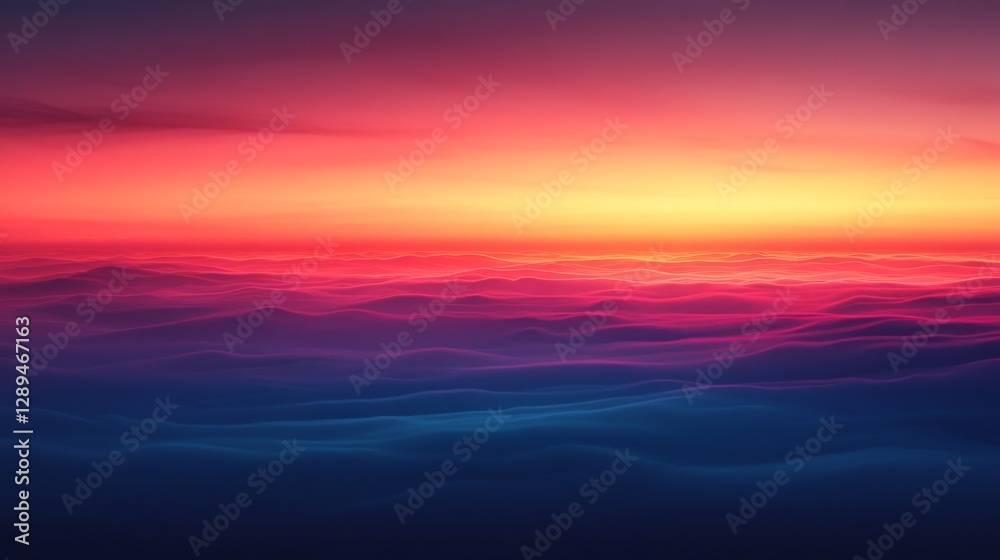 Fototapeta premium A beautiful sunset over soft and vibrant layered clouds