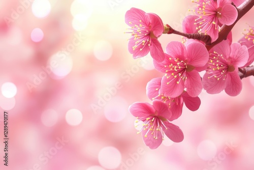 春の香り漂う桜の花が鮮やかに咲き誇る風景