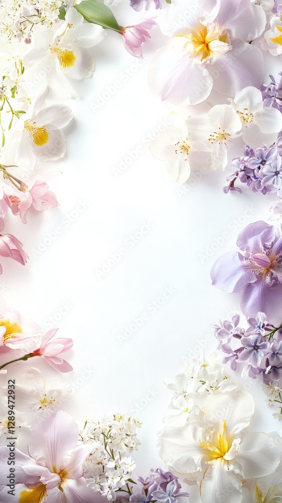 Beautiful Floral Arrangement With Various Blooms on a Light Background. Generative AI Beautiful Floral Arrangement With Various Blooms on a Light Background. Generative AI