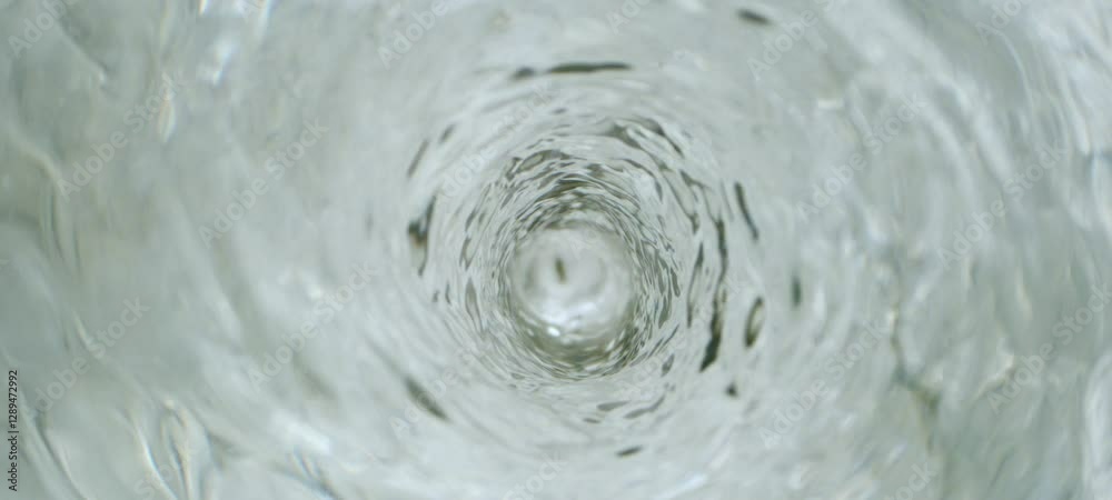 Extreme close-up view of swirling water funnel. Round water tunnel. High quality 4k footage Extreme close-up view of swirling water funnel. Round water tunnel. High quality 4k footage