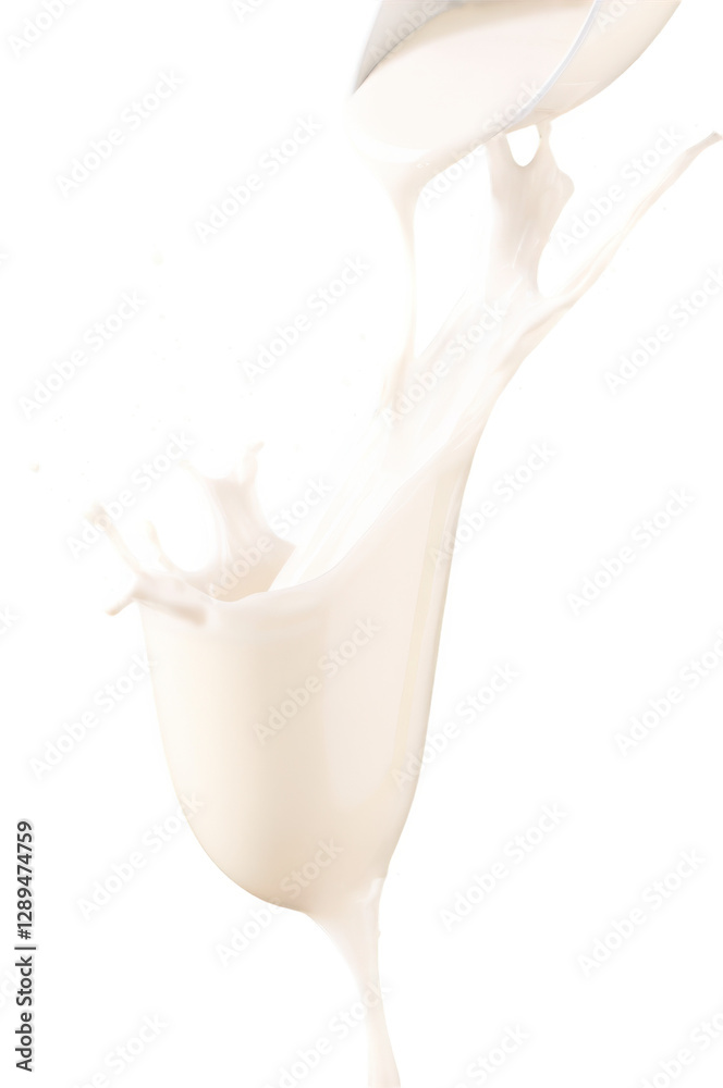 Splash de líquido color blanco. PNG.
