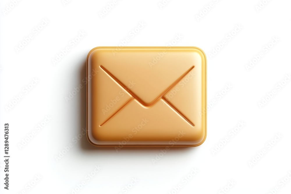 Envelope Icon Isolated on White Background - A stylized orange envelope symbol representing communication, technology, message delivery, correspondence, and mail Envelope Icon Isolated on White Background - A stylized orange envelope symbol representing communication, technology, message delivery, correspondence, and mail