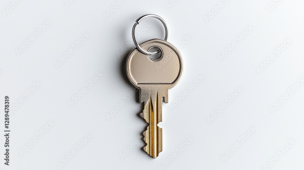 Single key on white background, ready for use, simple design, high-quality image, suitable for informational, instructional, or design purposes Single key on white background, ready for use, simple design, high-quality image, suitable for informational, instructional, or design purposes