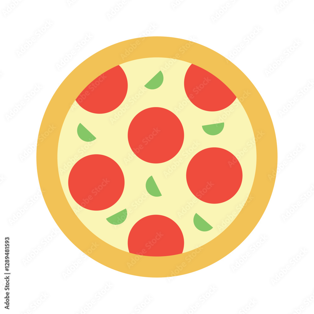Vector image of a pizza icon with a white background Vector image of a pizza icon with a white background