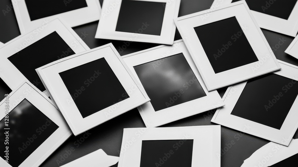 Polaroid Photo Frames with Black Borders Lying on a Standard v2 6x Page Polaroid Photo Frames with Black Borders Lying on a Standard v2 6x Page