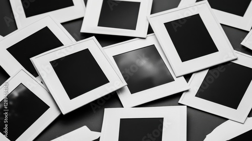 Polaroid Photo Frames with Black Borders Lying on a Standard v2 6x Page