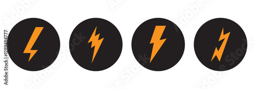 Thunder bolt flash icon, yellow flash lightning bolt icon. vector illustration.