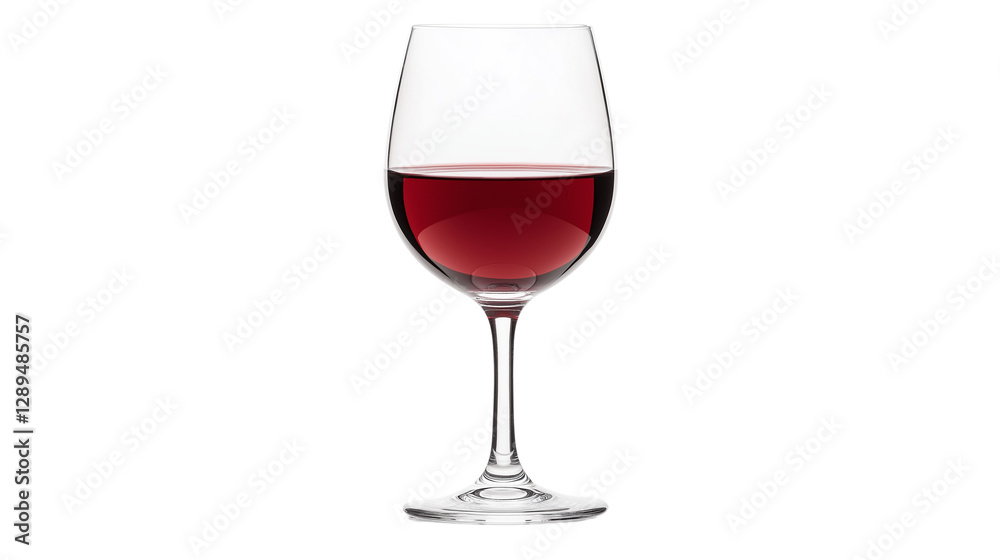 Glass of red wine with elegant reflections, fine dining and luxury lifestyle theme, isolated on a white background Glass of red wine with elegant reflections, fine dining and luxury lifestyle theme, isolated on a white background