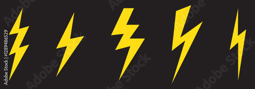 black and white arrow flash lightning bolt icon. Electric power symbol. Power energy sign lightning bolt illustration thunder icon