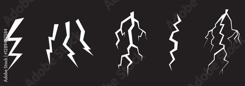 Lightning icon set. electric icon vector. power icon. energy sign