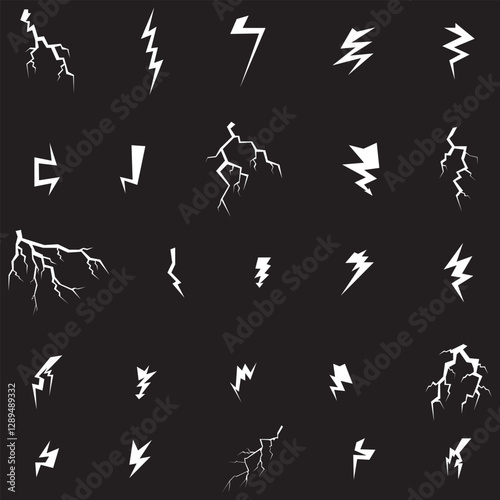 lightning bolt illustration thunder icon set flash icon lighting icon set