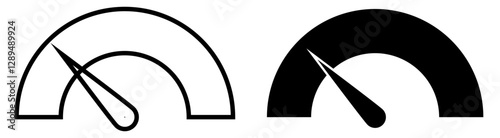 Risk Meter Speedometer Tachometer, Baromater Icon Sign Symbol Vector Illustration