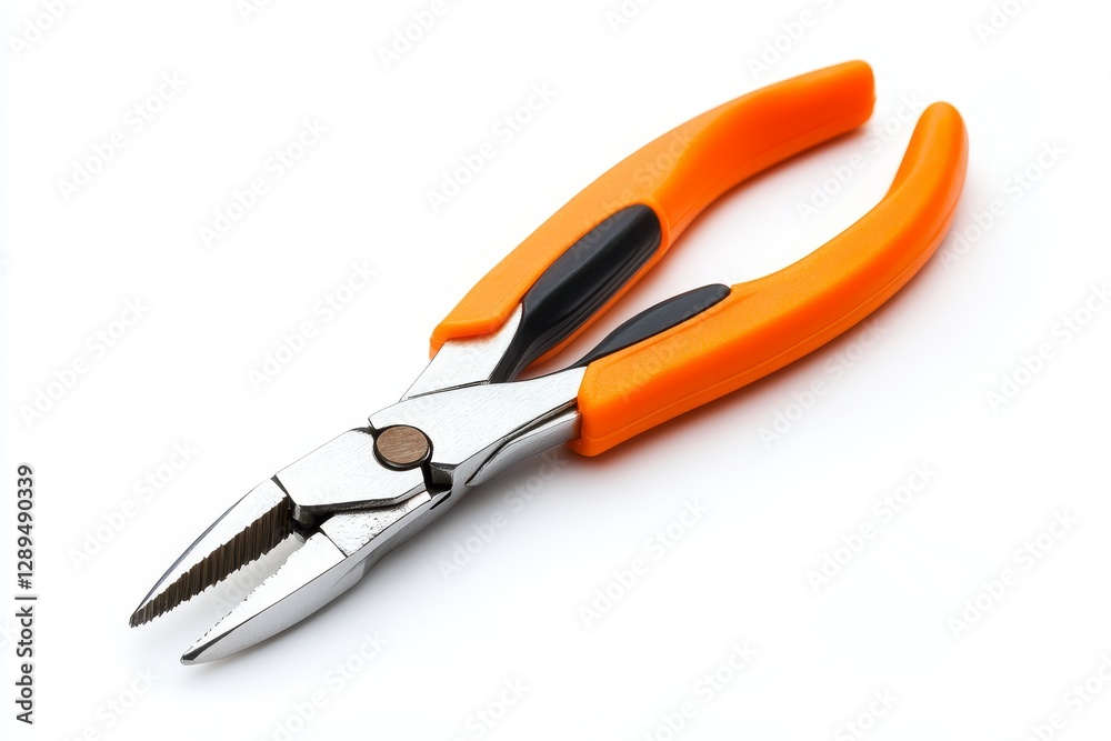 Pliers with Orange Handles Side View Isolated - High-quality of a pair of pliers featuring bright orange handles suitable for various repair tasks, highlighting durability and ergonomic design Pliers with Orange Handles Side View Isolated - High-quality of a pair of pliers featuring bright orange handles suitable for various repair tasks, highlighting durability and ergonomic design