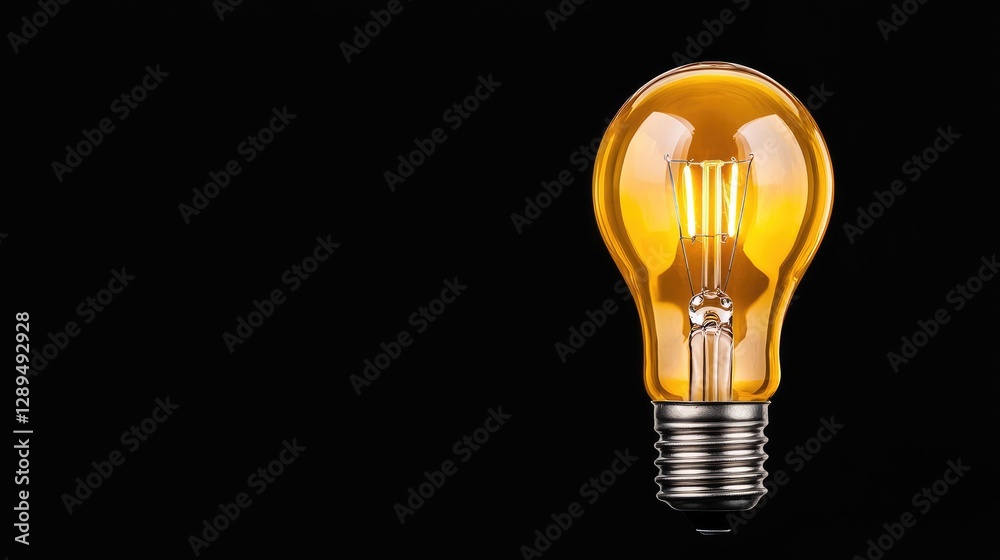Glowing lightbulb on black background, idea concept (1) Glowing lightbulb on black background, idea concept (1)