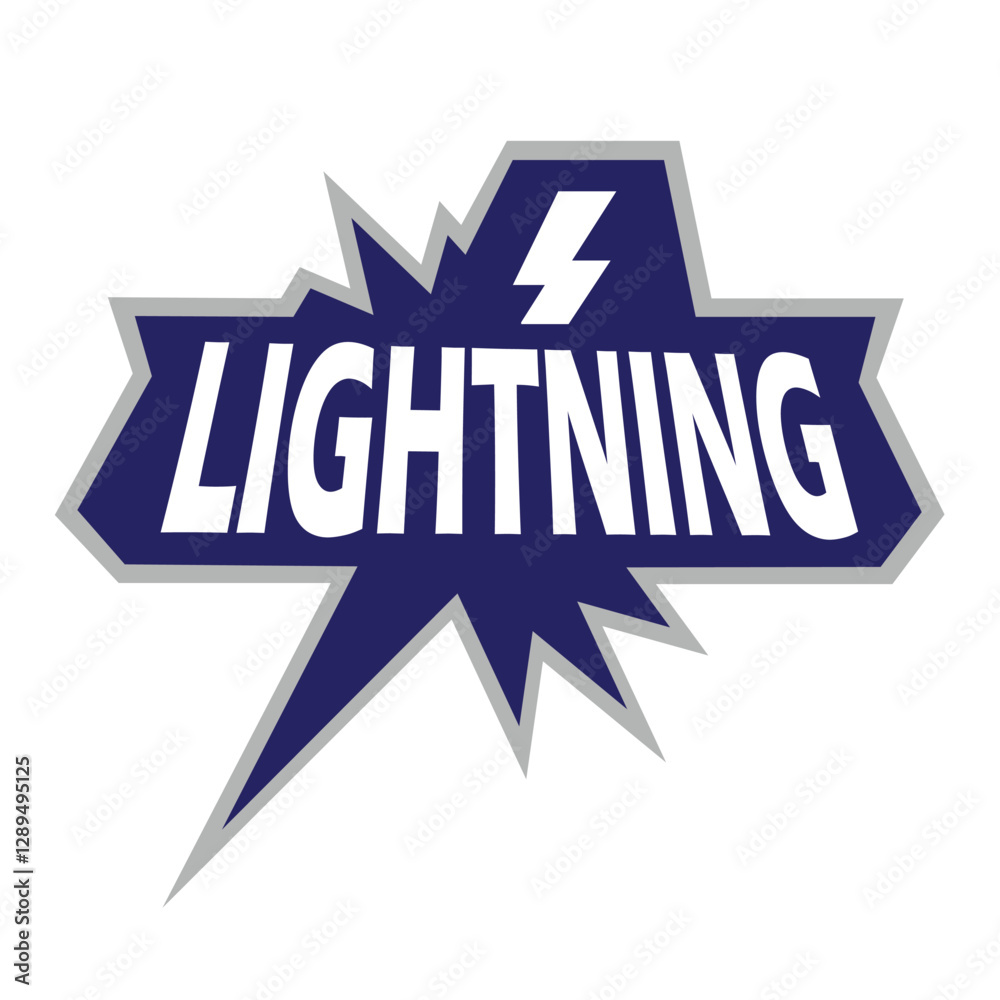 Fototapeta premium text lightning powerful symbol geometric design logo vector