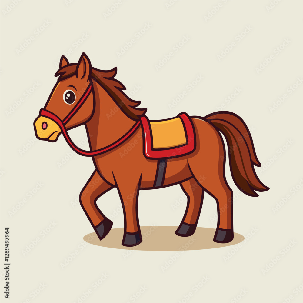 Fototapeta premium Horse Racing Cartoon Icon Illustration
