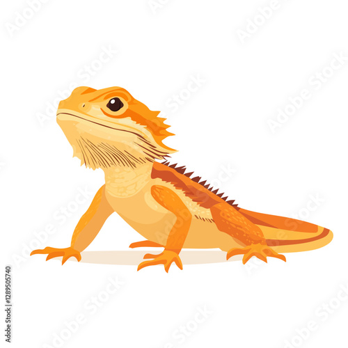 Minimalist flat illustration of Bearded Dragon, featuring a clean design isolated on a white background.

