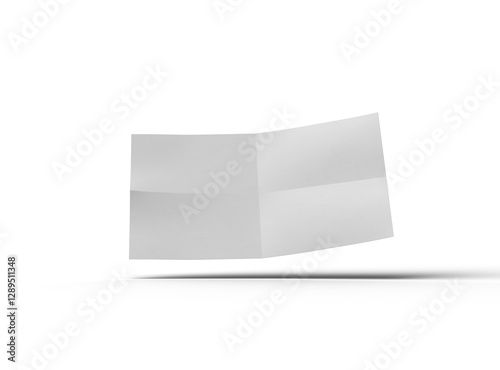 3d rendered image of a A4 bented sheet of a paper isolated on a transparent background photo
