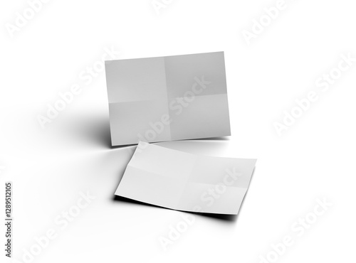 3d rendered image of a A4 bented sheet of a paper isolated on a transparent background photo