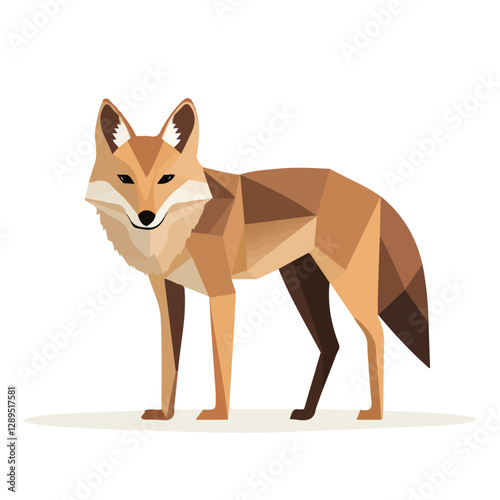 Minimalist flat illustration of Coyote, featuring a clean design isolated on a white background.

