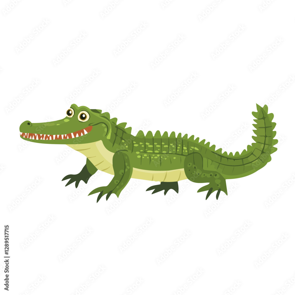 Minimalist flat illustration of Crocodile, featuring a clean design isolated on a white background.
Minimalist flat illustration of Crocodile, featuring a clean design isolated on a white background.