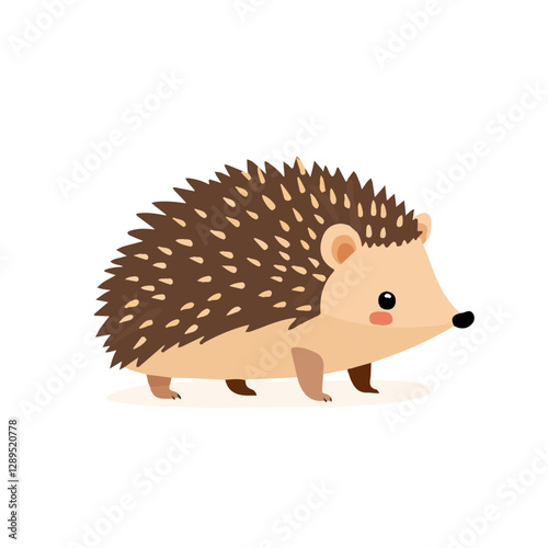 Minimalist flat illustration of Hedgehog, featuring a clean design isolated on a white background.

