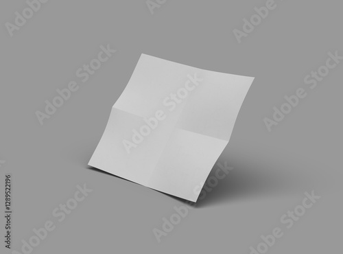 3d rendered image of a A4 bented sheet of a paper isolated on a light background photo