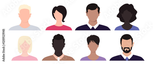 Vector flat illustration. Avatar, user profile, person icon, profile picture. Suitable for social media profiles, icons, splash screens and as a template.
