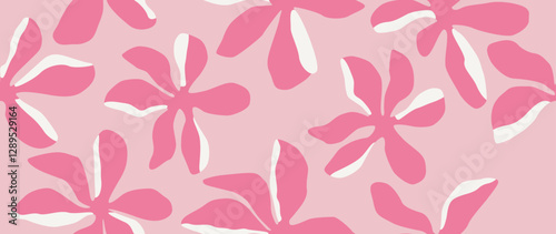 Vector seamless background. Minimalistic abstract floral pattern. Modern print on light background. Perfect for textile design, screensavers, covers, cards, invitations and posters.