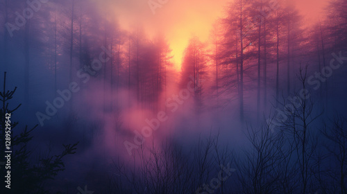 morning mist in the forest