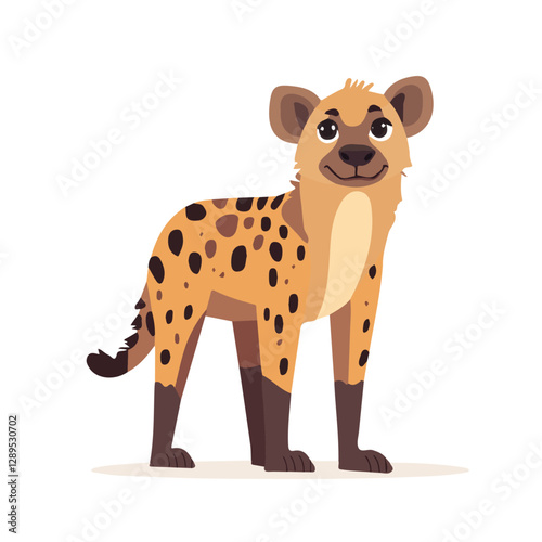 Minimalist flat illustration of Hyena, featuring a clean design isolated on a white background.

