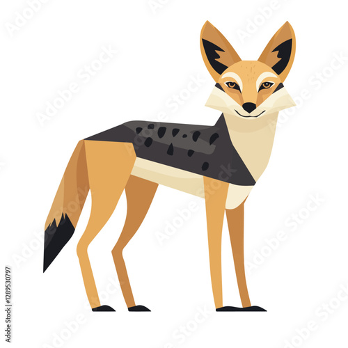Minimalist flat illustration of Jackal, featuring a clean design isolated on a white background.

