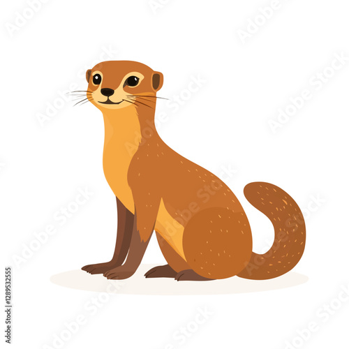 Minimalist flat illustration of Mongoose, featuring a clean design isolated on a white background.

