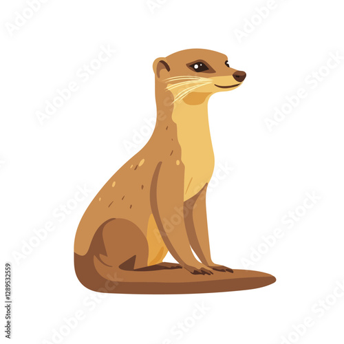 Minimalist flat illustration of Mongoose, featuring a clean design isolated on a white background.

