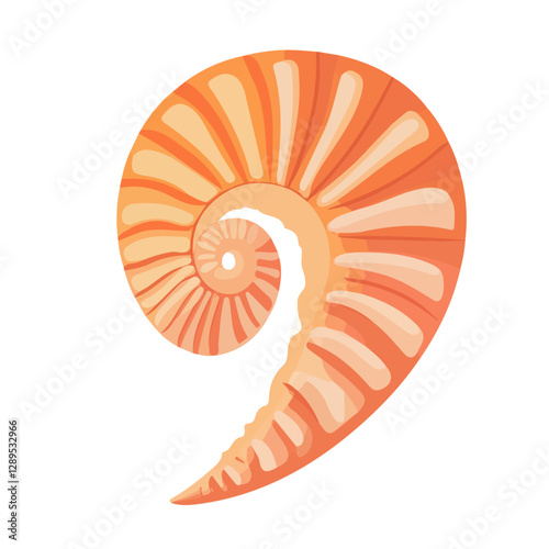 Minimalist flat illustration of Nautilus, featuring a clean design isolated on a white background.

